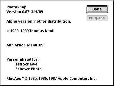Photoshop .87 splash screen