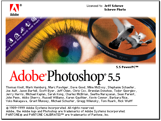 Photoshop 5.5 splash screen