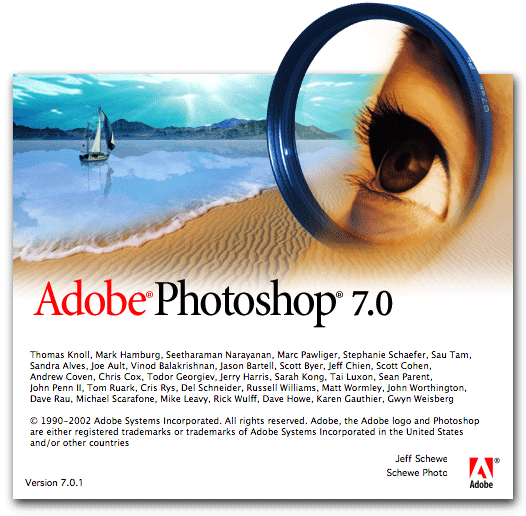 Photoshop 7.0 splash screen